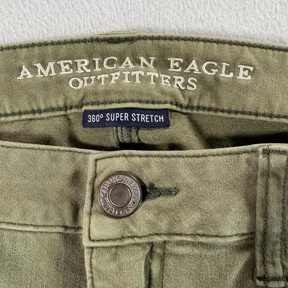 American Eagle Jegging 360 Super Stretch 35x28 Olive Skinny Jeans Womens 8 - Picture 4 of 10